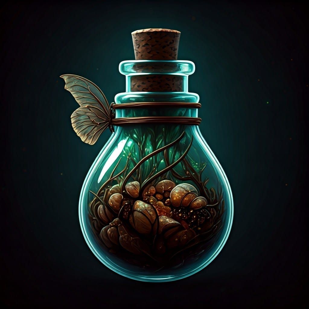 Whispering Fey Mist Vial in Enchanted Insect Realm
