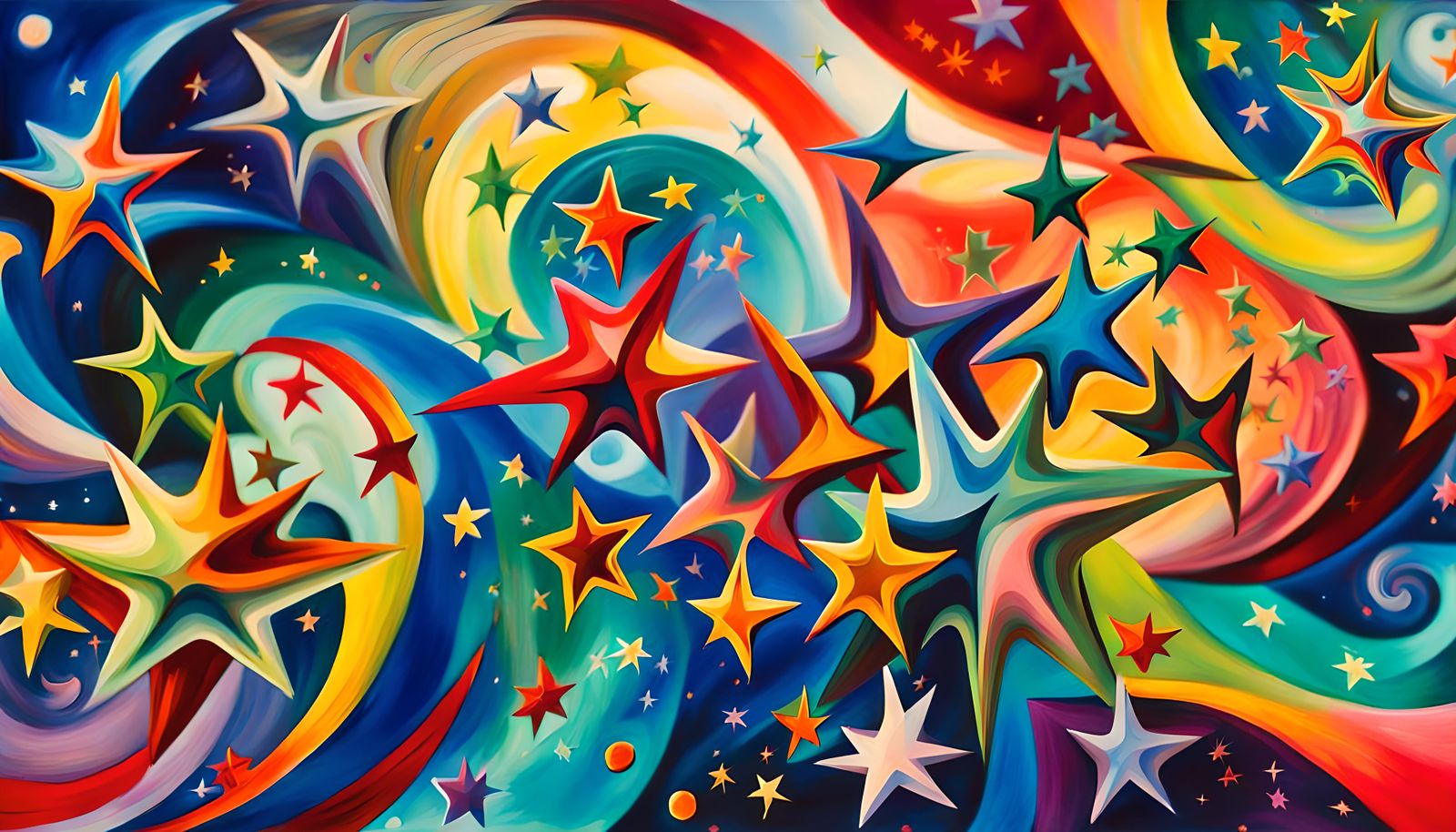 Iridescent Star Cluster Formation in Abstract Expressionism