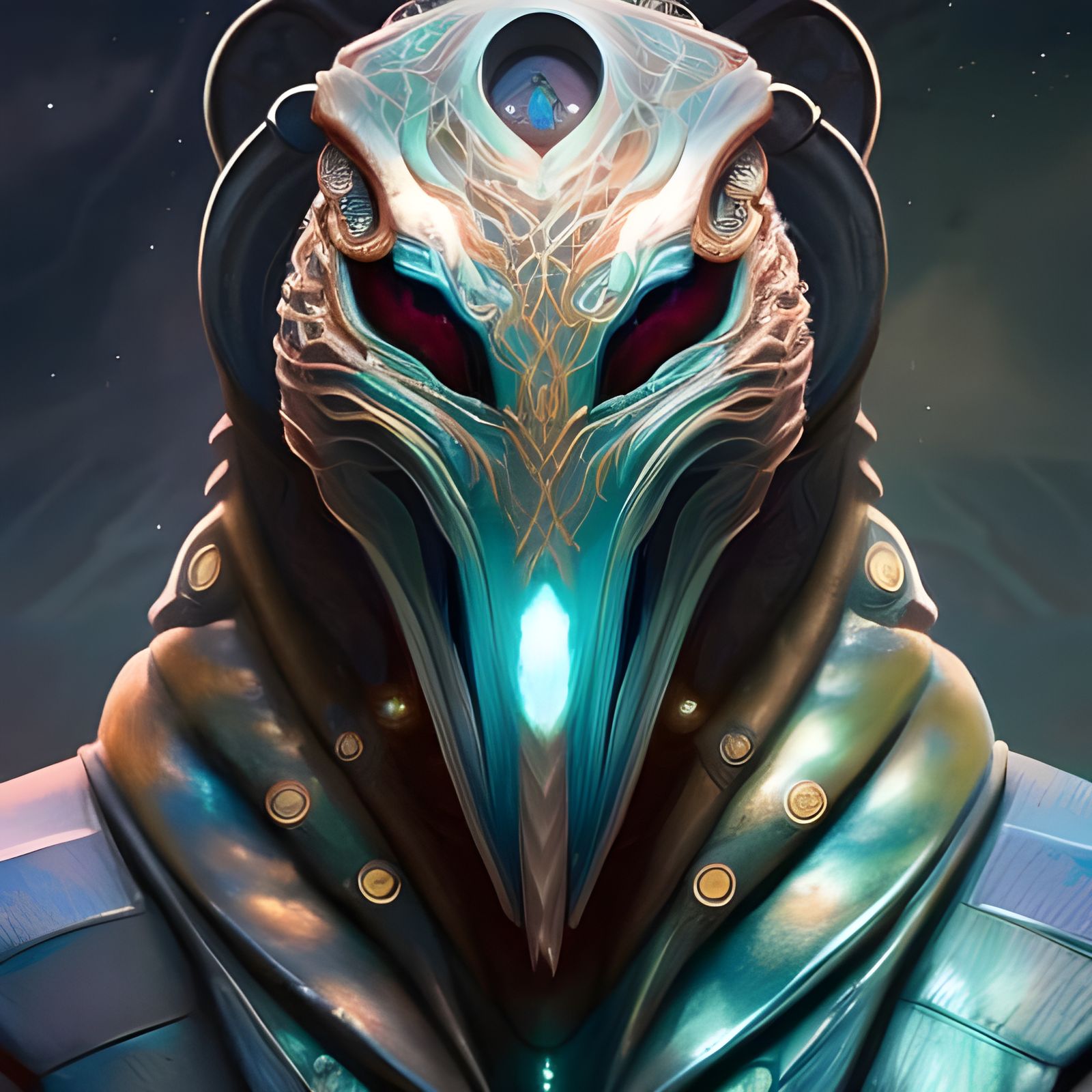 Detailed Cthulhu Portrait in Eldritch Landscape