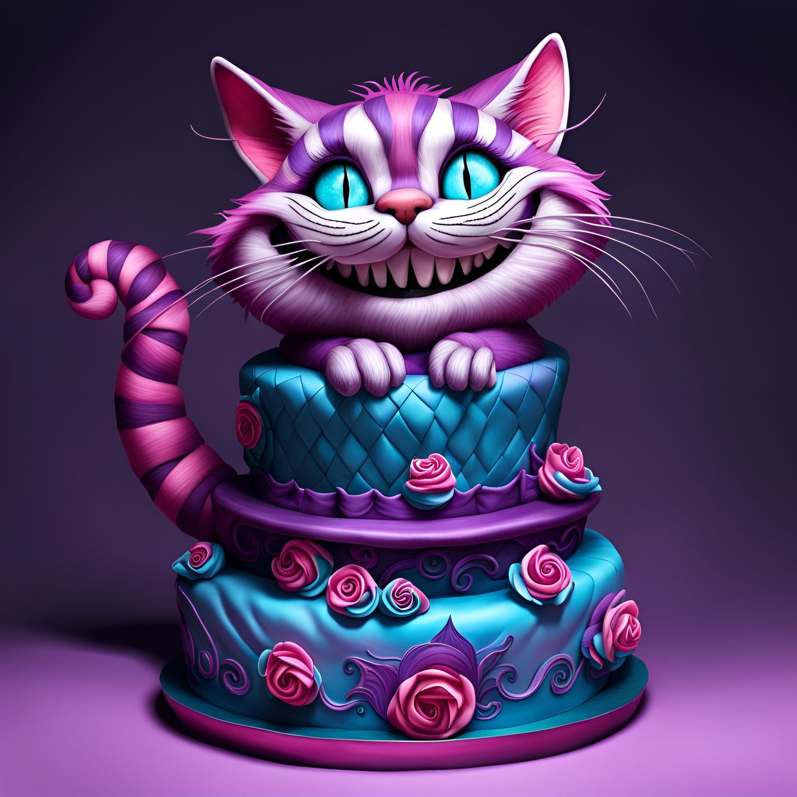 Cake Cheshire Cat on Top Hat