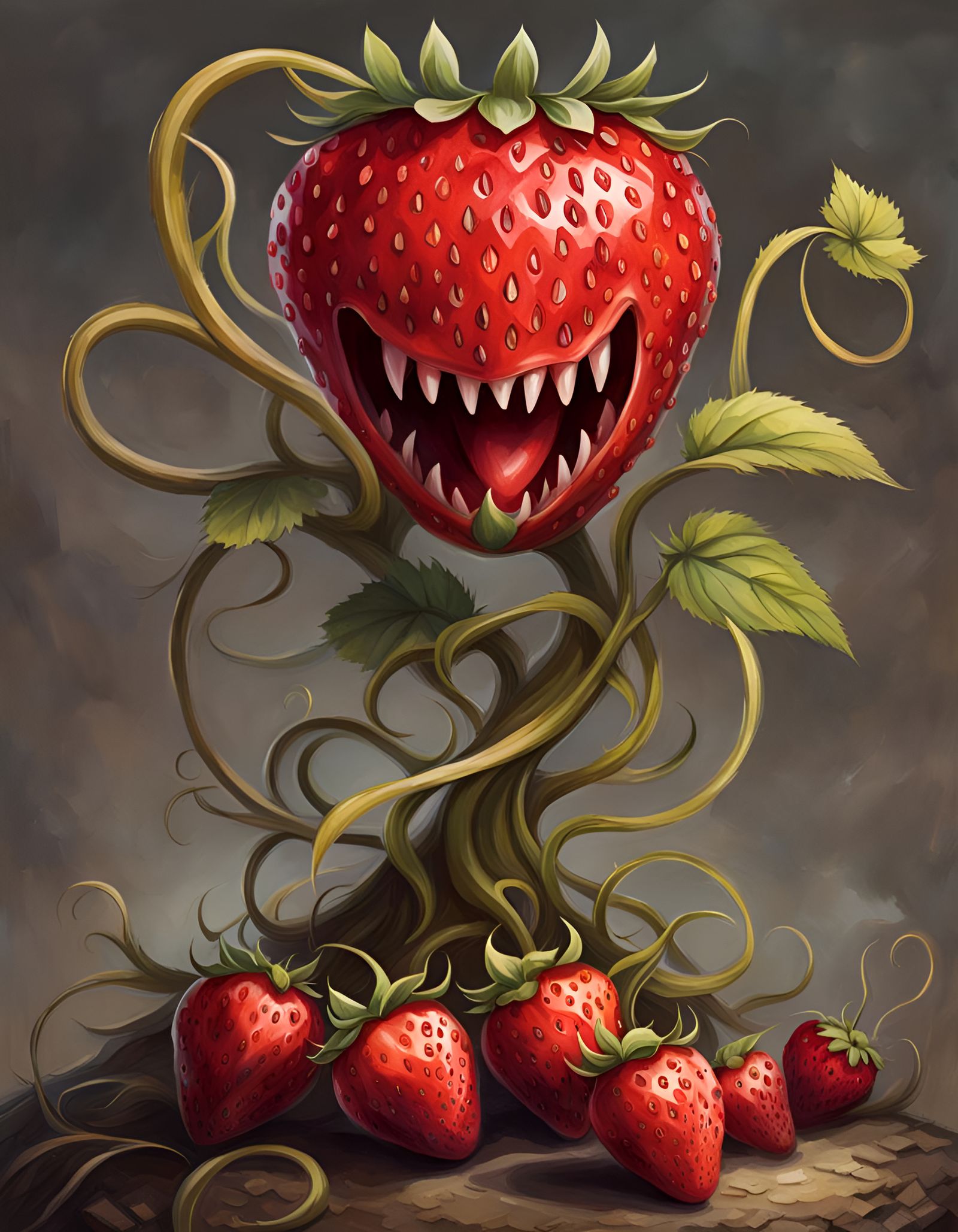 Grotesque Strawberry Zombie Ready to Attack