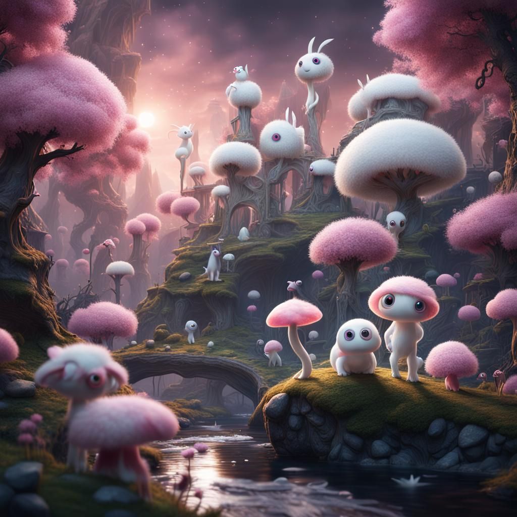 Imaginary World: Fluffy Creatures and Fairies