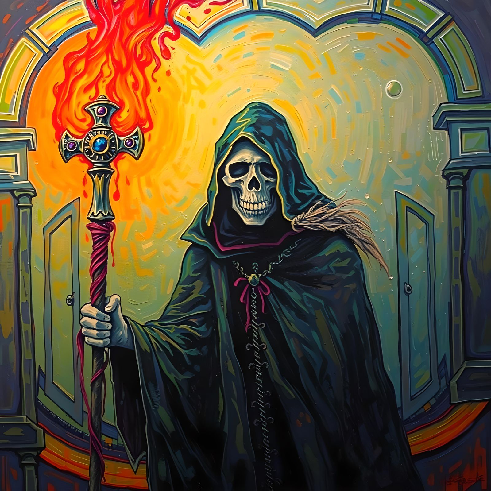 Grim Reaper in Fauvist Expressionist Style