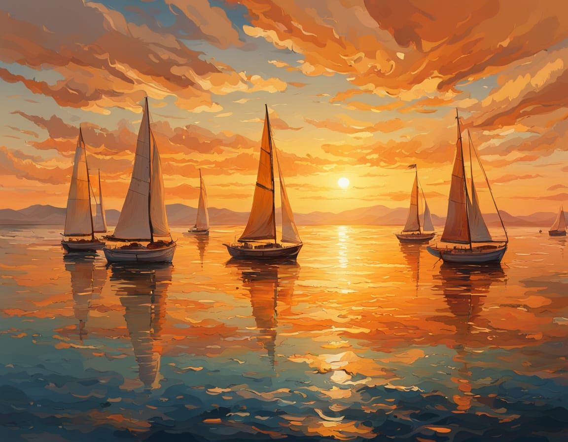 Golden Hour Sunrise Over Mediterranean Sea Landscape