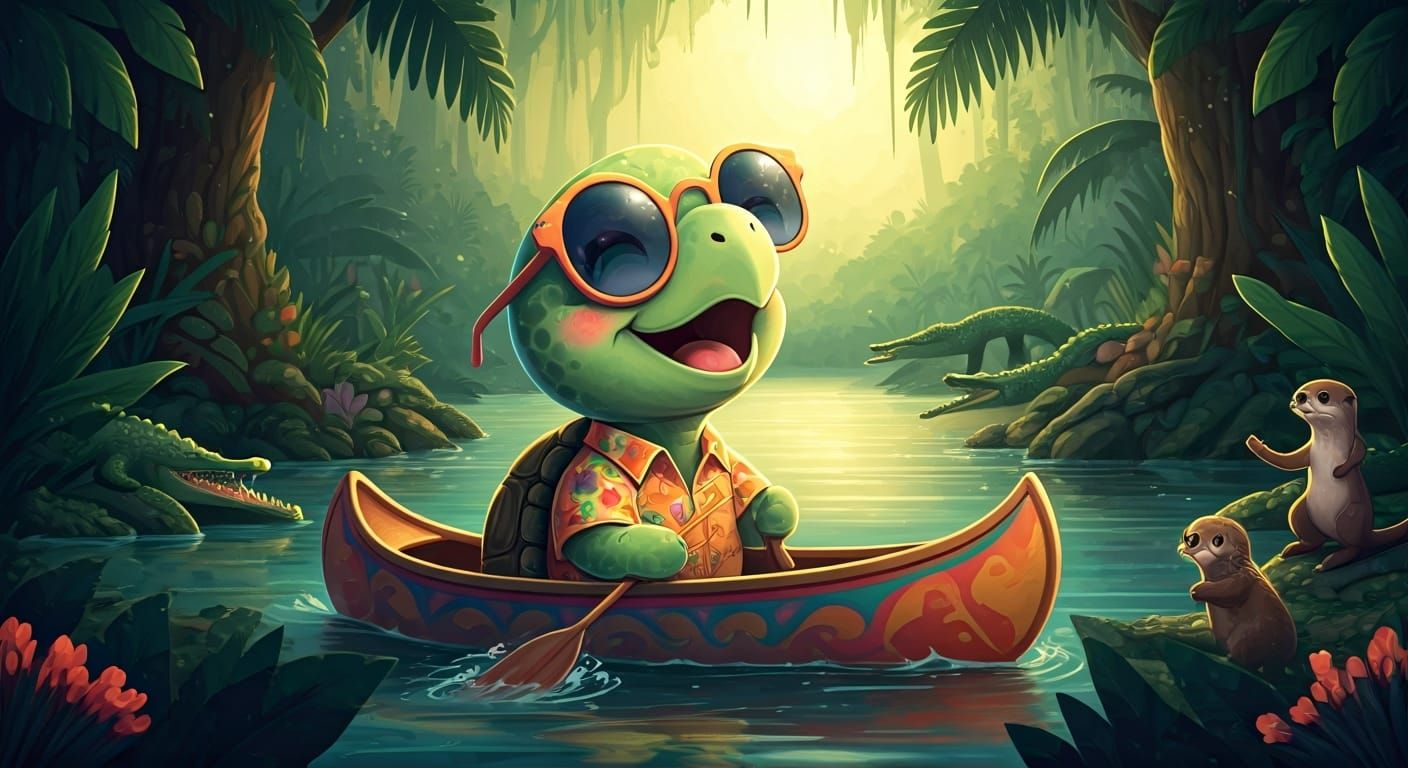 Chibi Turtle's Rainforest Canoe Adventure