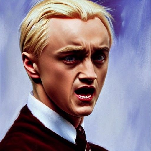 Draco Malfoy Screaming: An Oil Painting