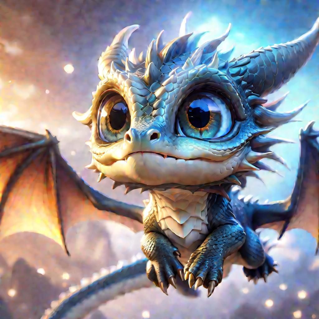 Adorable Dragon Portrait in Anime Style
