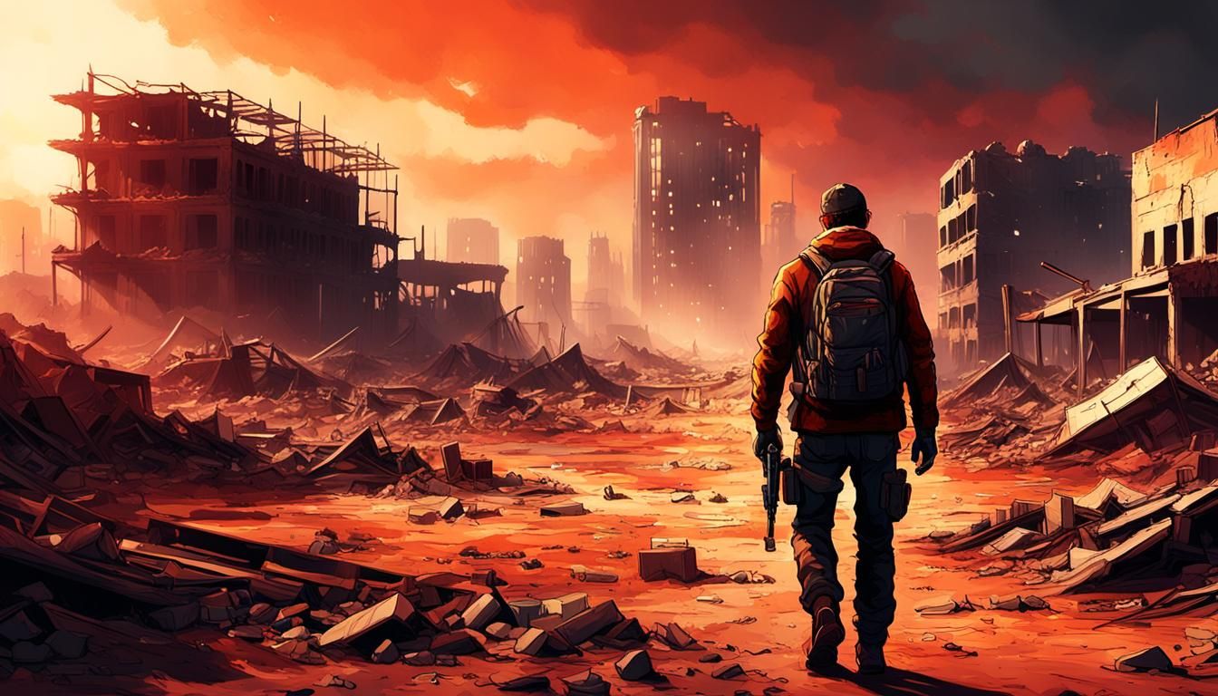 Lone Survivor in Post-Apocalyptic Wasteland