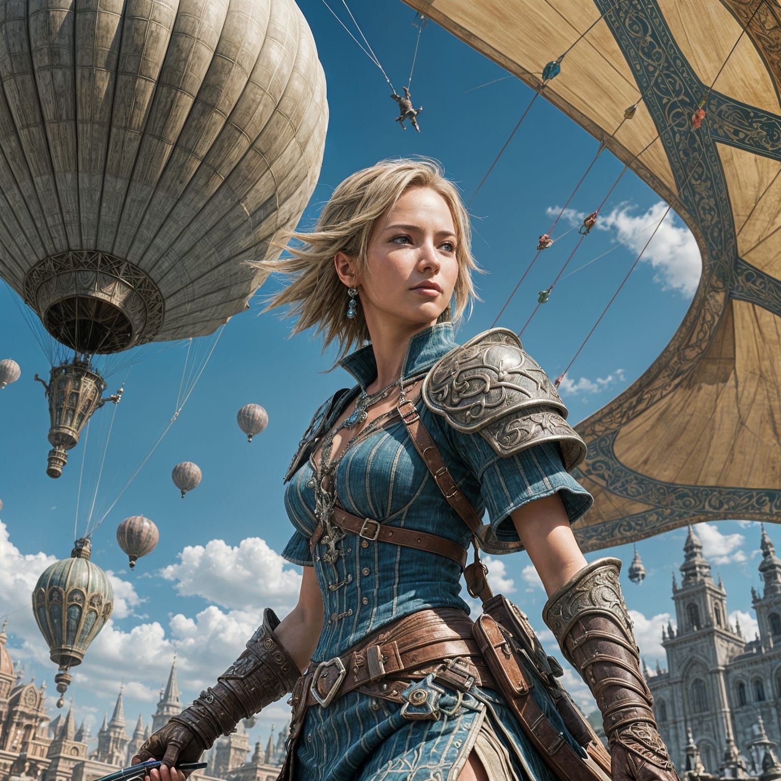 Fantasy Kite Flyer: Detailed Digital Art