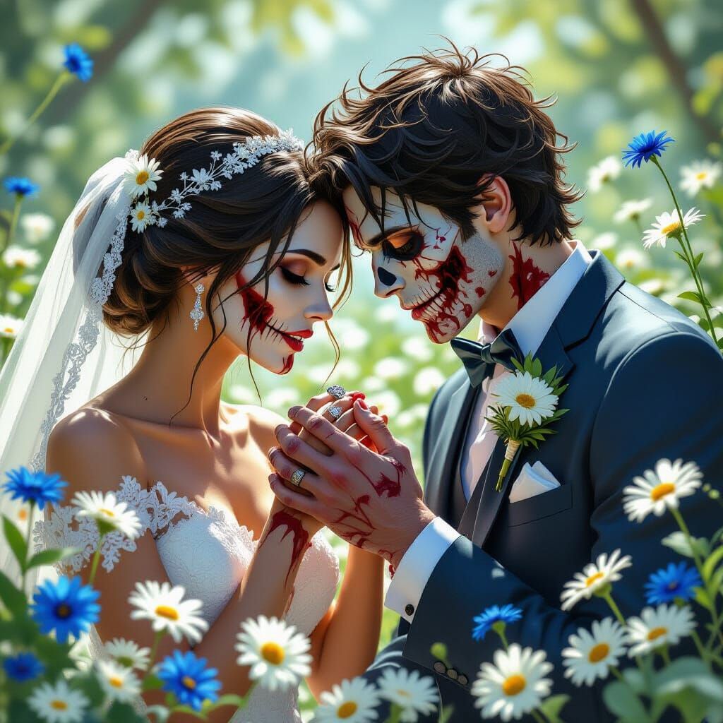 Zombie Couple's Wedding: Bony Ring Exchange