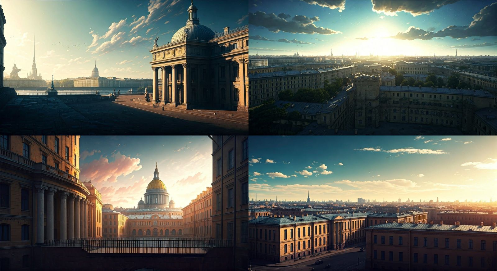 St. Petersburg Cityscape in Vibrant Neoclassical Style
