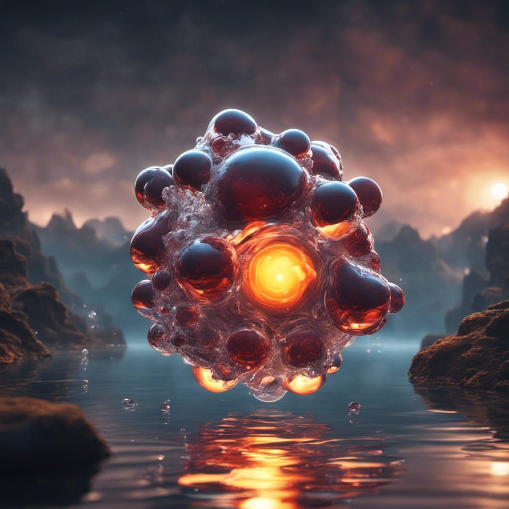 Water Molecule Reflections: Detailed Matte Painting