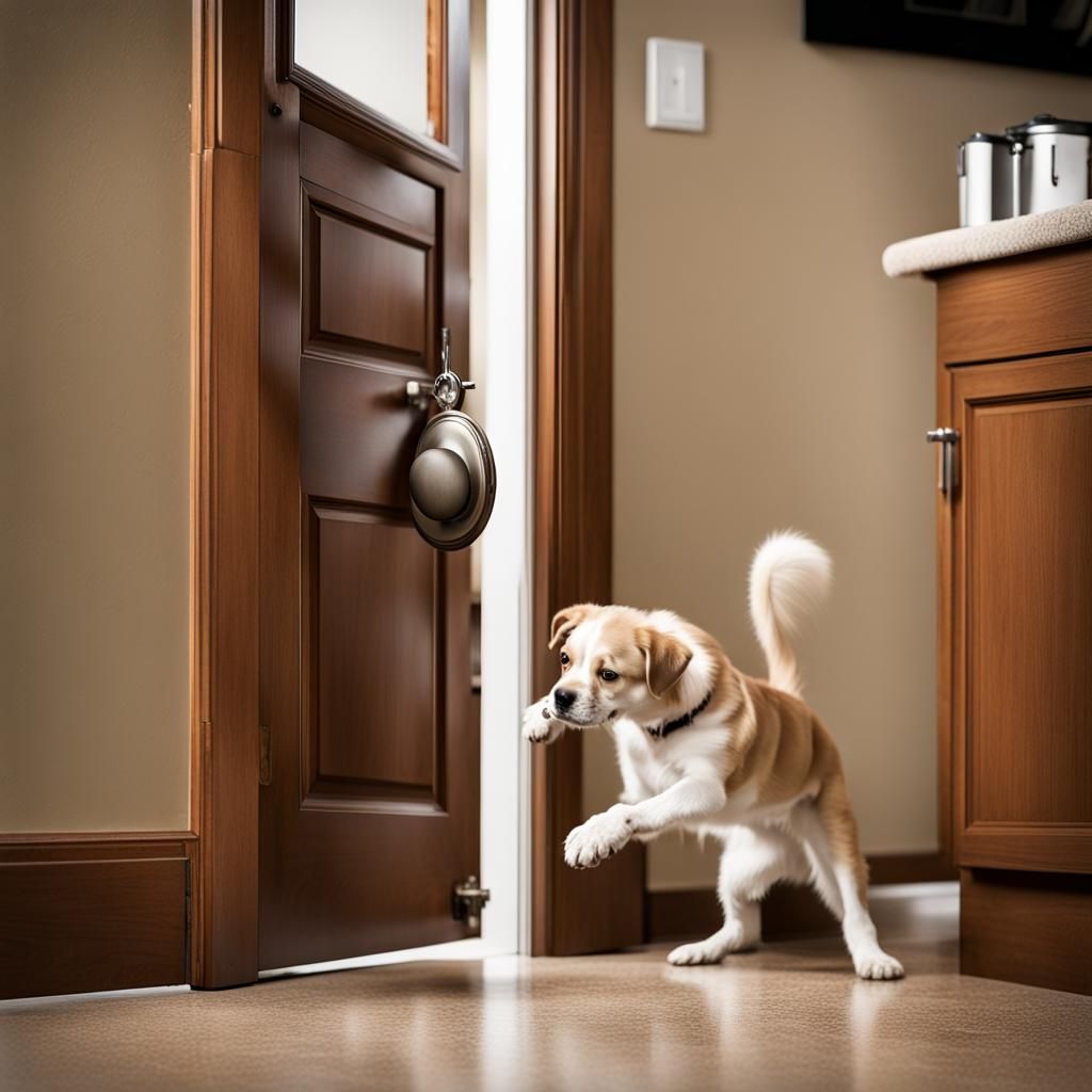 Guilty Dog Opening Door