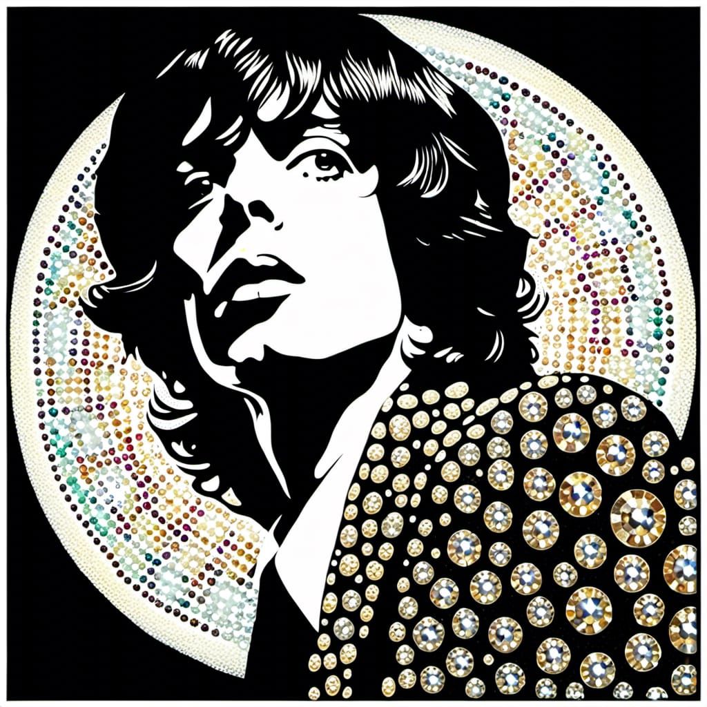 Bohemian Psychedelic Portrait with Golden Highlights