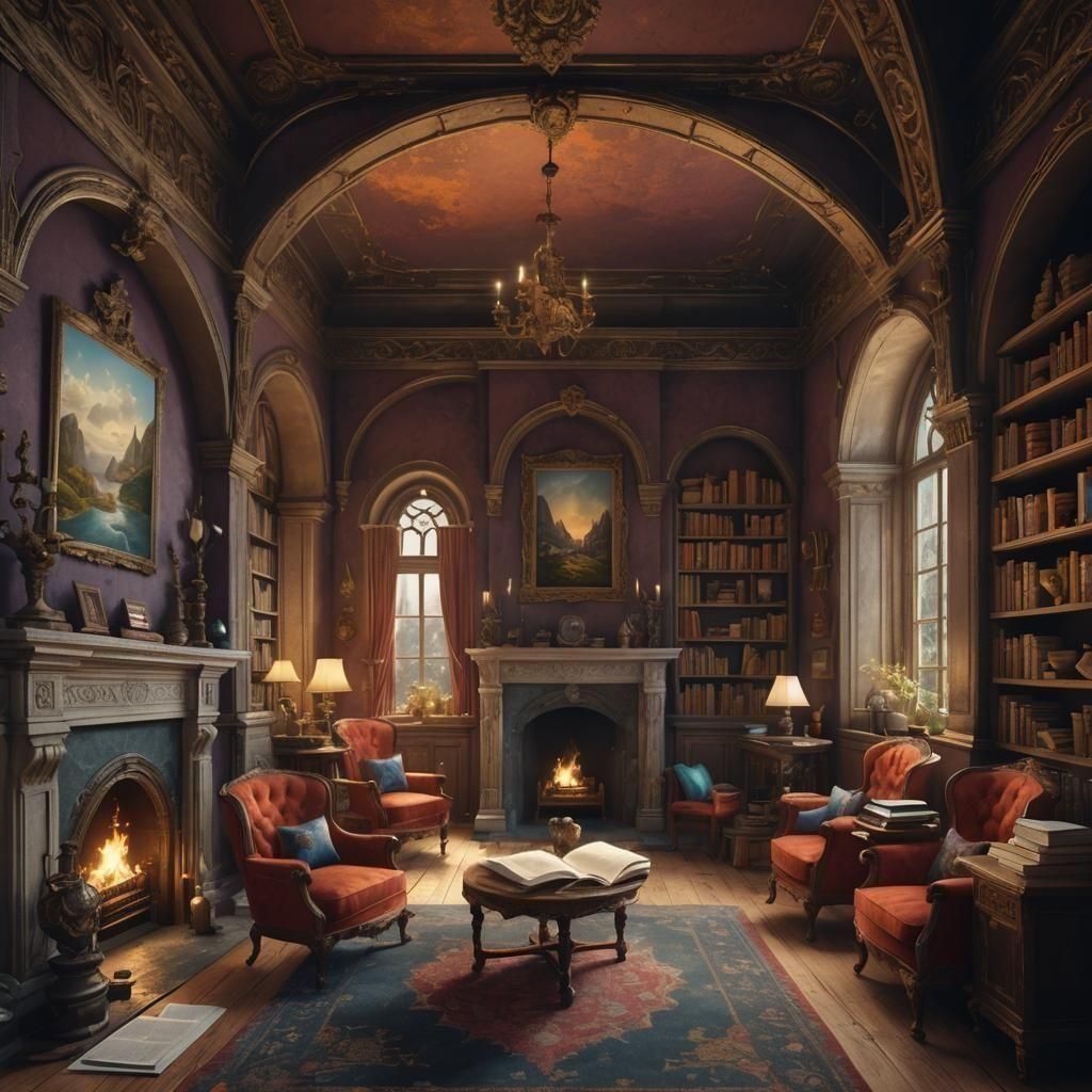 Open Book on Table: Detailed Matte Painting