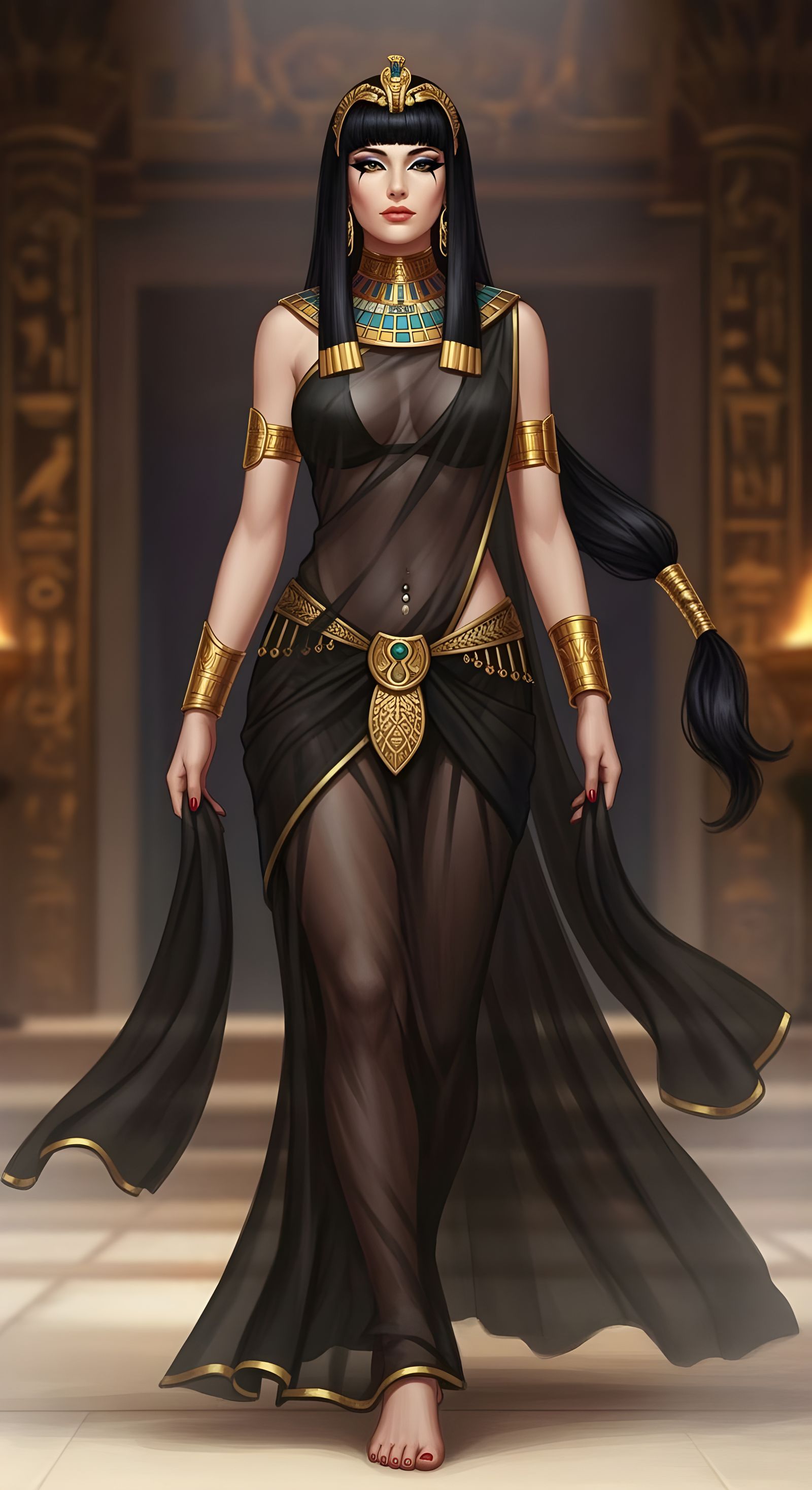 Eve from Stellar Blade as Cleopatra in Transparent Saree
