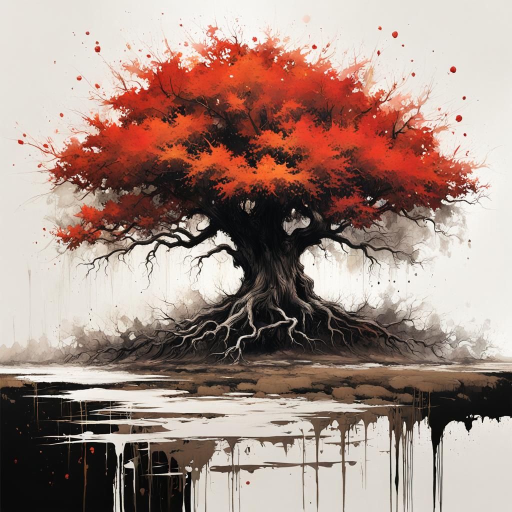 Magnificent Tree in Textured Speedpaint Style