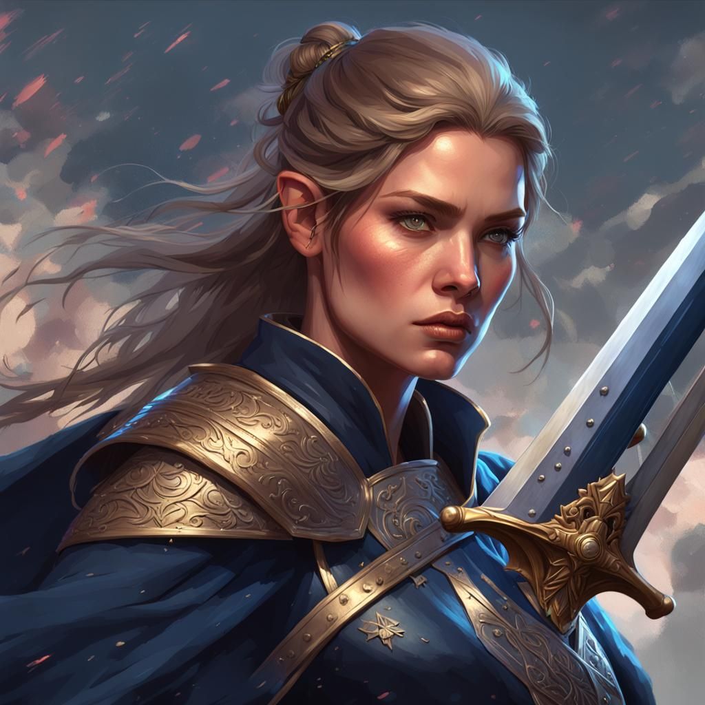 Warrior Princess Portrait in Hyperdetailed Style