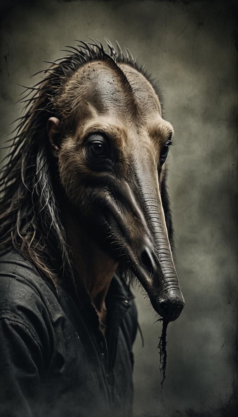 Anteater-Headed Man: A Dark, Emotional Portrait