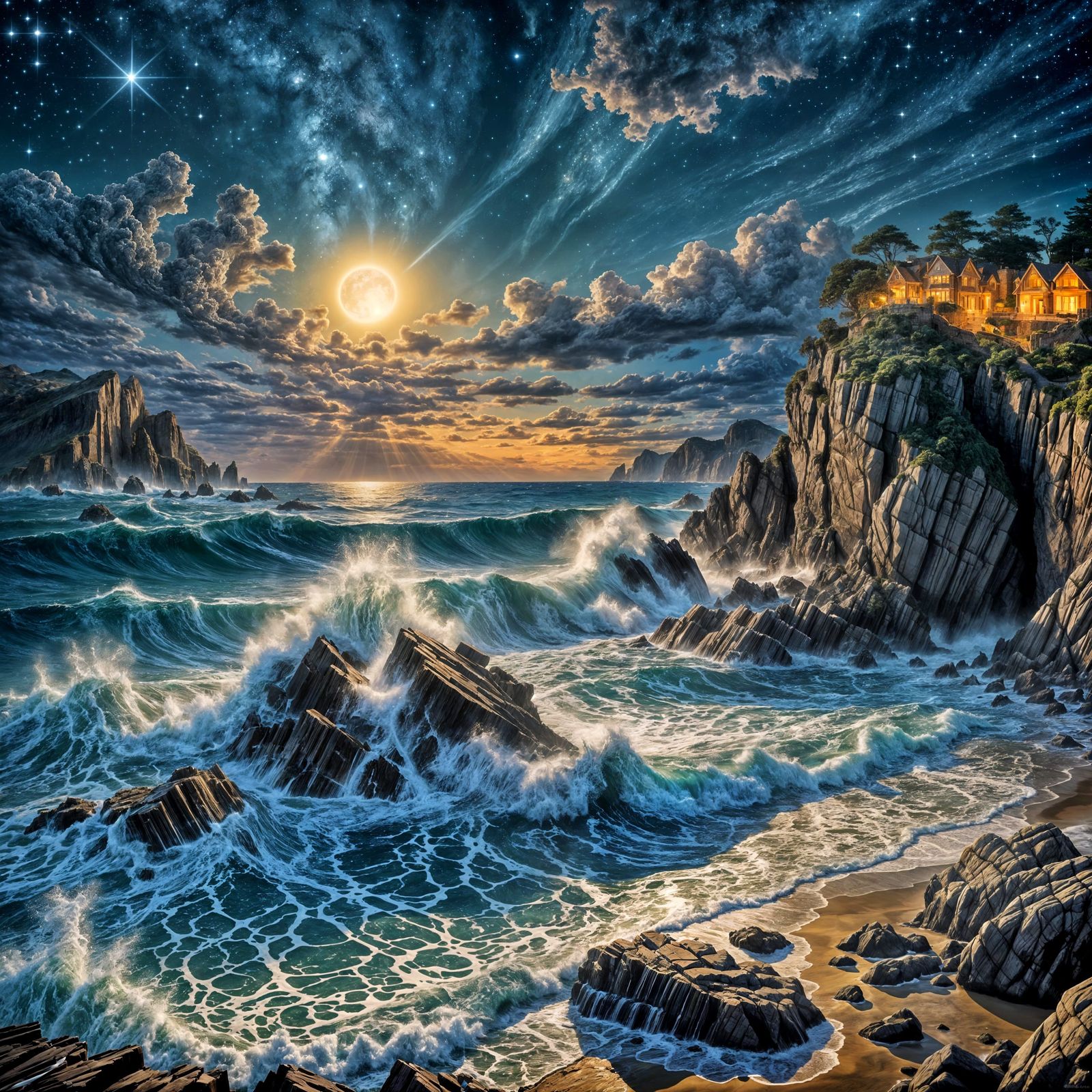 Cosmic Crashing Coastline