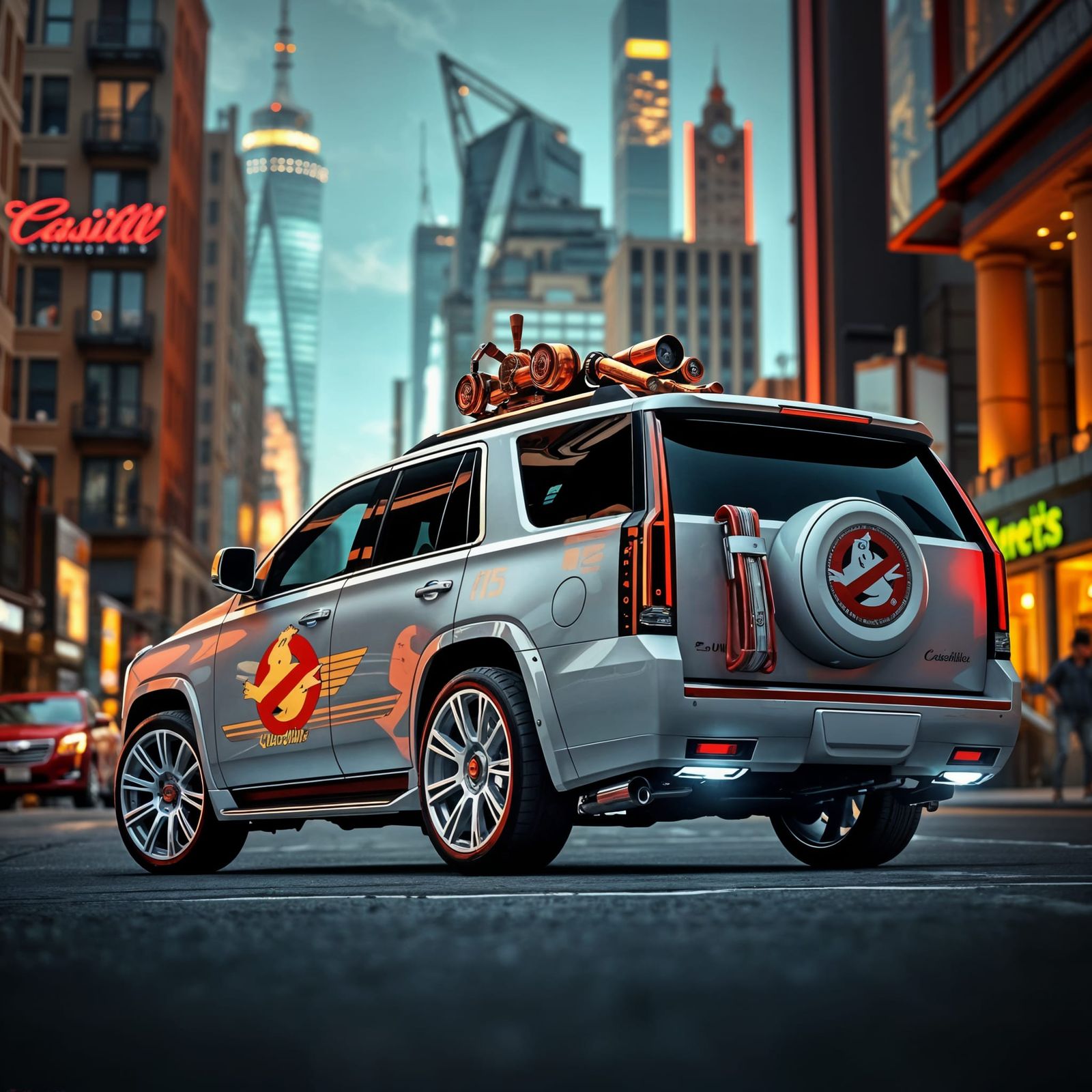 Ecto Cadillac Escalade Steampunk Ghost Busters in Futuristic...
