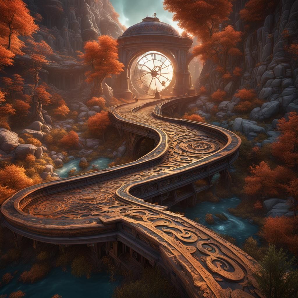 Fantastical Winding Path in Detailed Matte Painting