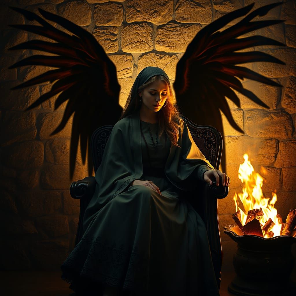 Mystical Woman with Enchanted Wings