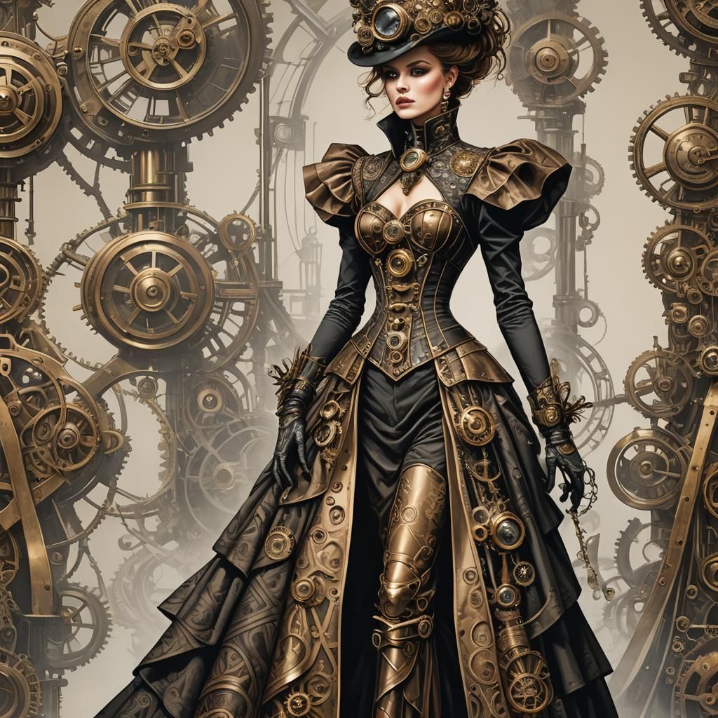 Steampunk Avant-Garde Gown: 1980s Fashion