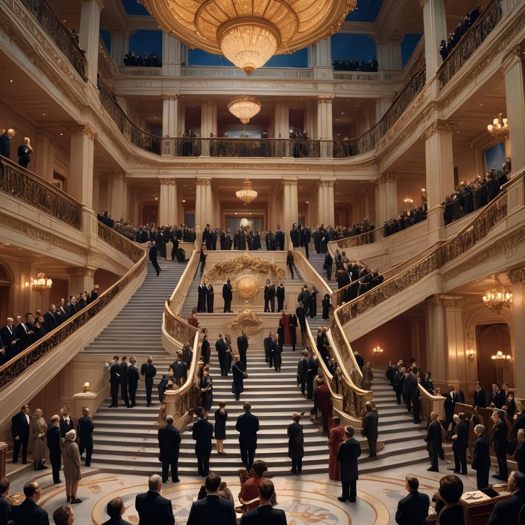 Titanic Grand Staircase in Epic Fantasy Style