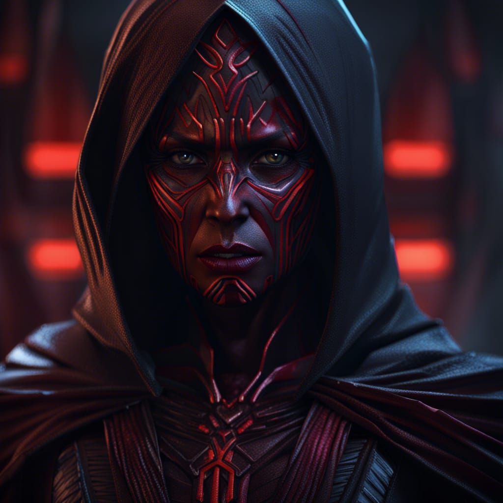 Detailed Matte Painting of a Female Sith Warrior
