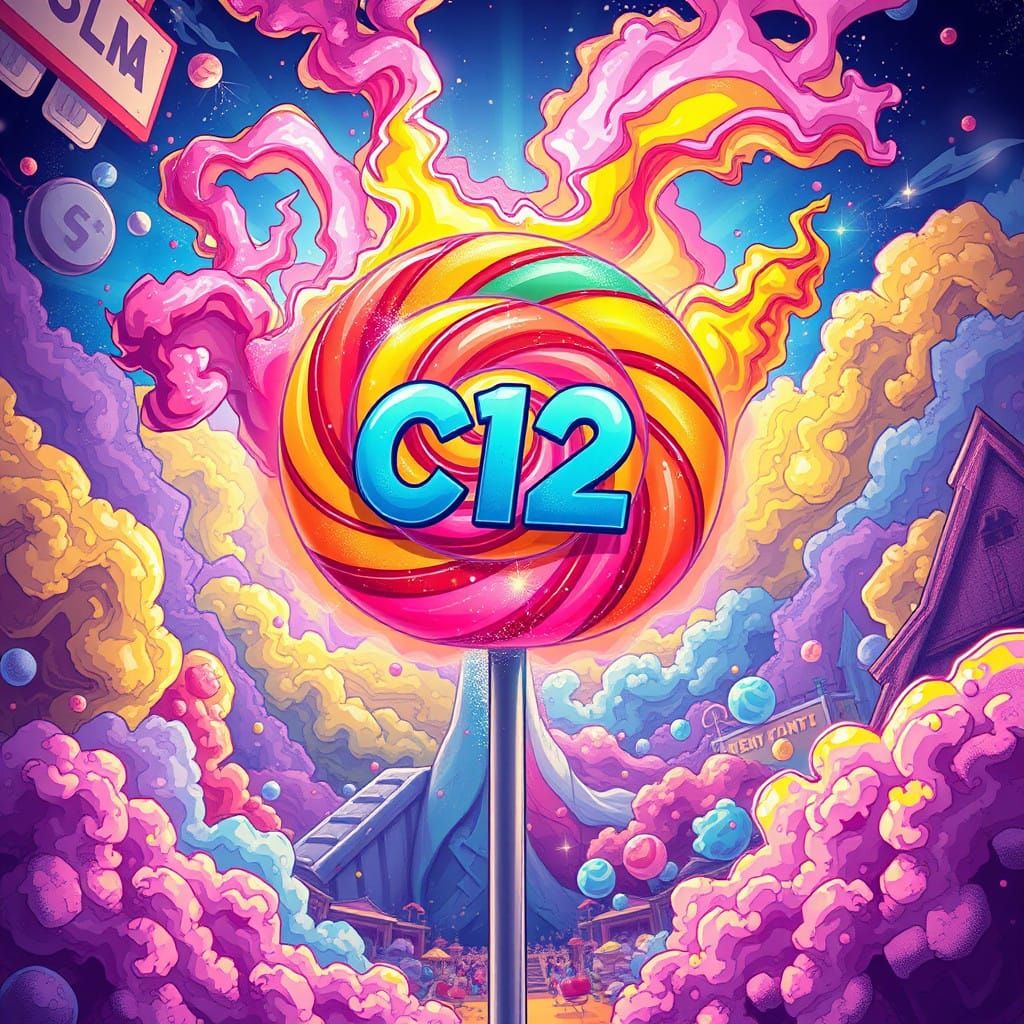 Surreal Candyland Explosion in Cel-Shaded Whimsy