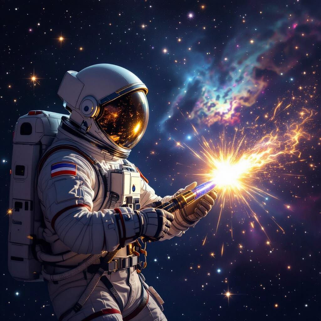 Astronaut Welds Fallen Star into Ursa Major