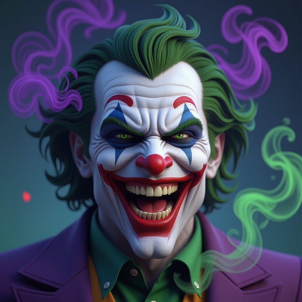 The Joker's Evil Laugh in Epic 3D Cinematic Style