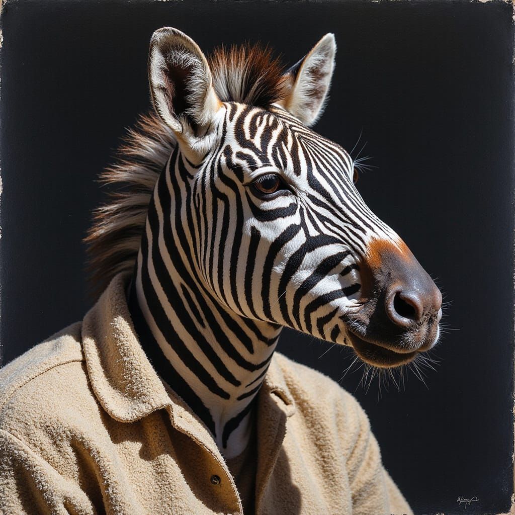 A Striking Portrait of a Gentleman in Zebra Print