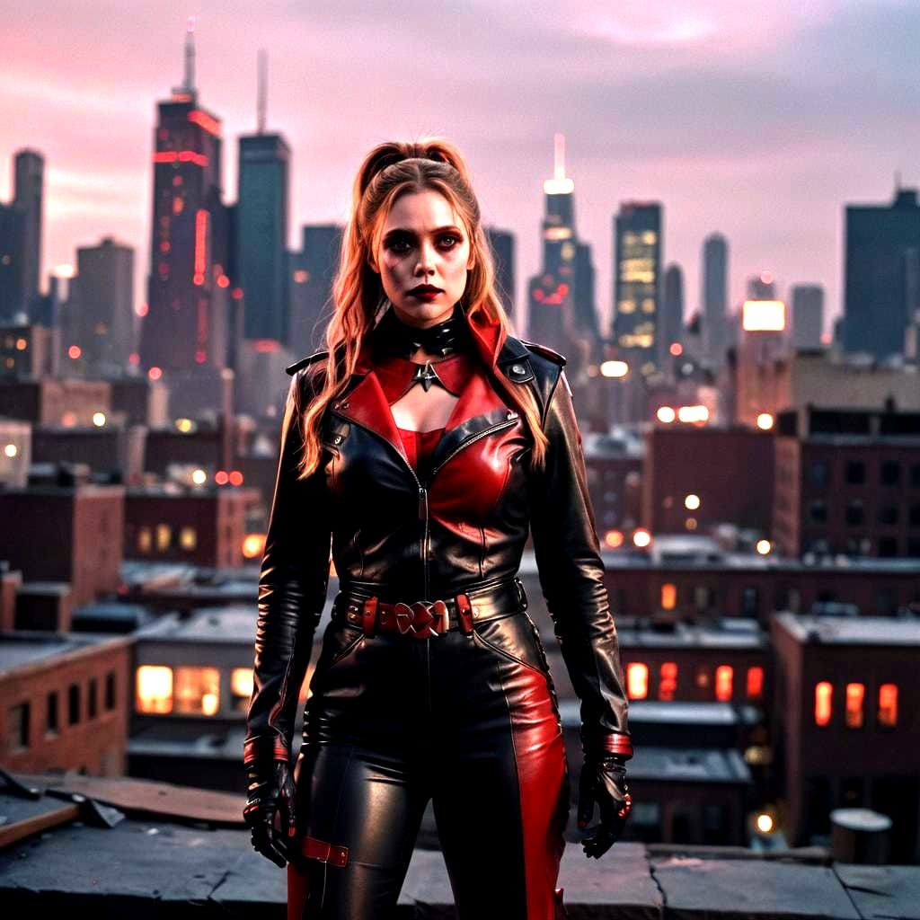 Elizabeth Olsen as Harley Quinn: Cinematic Film Still