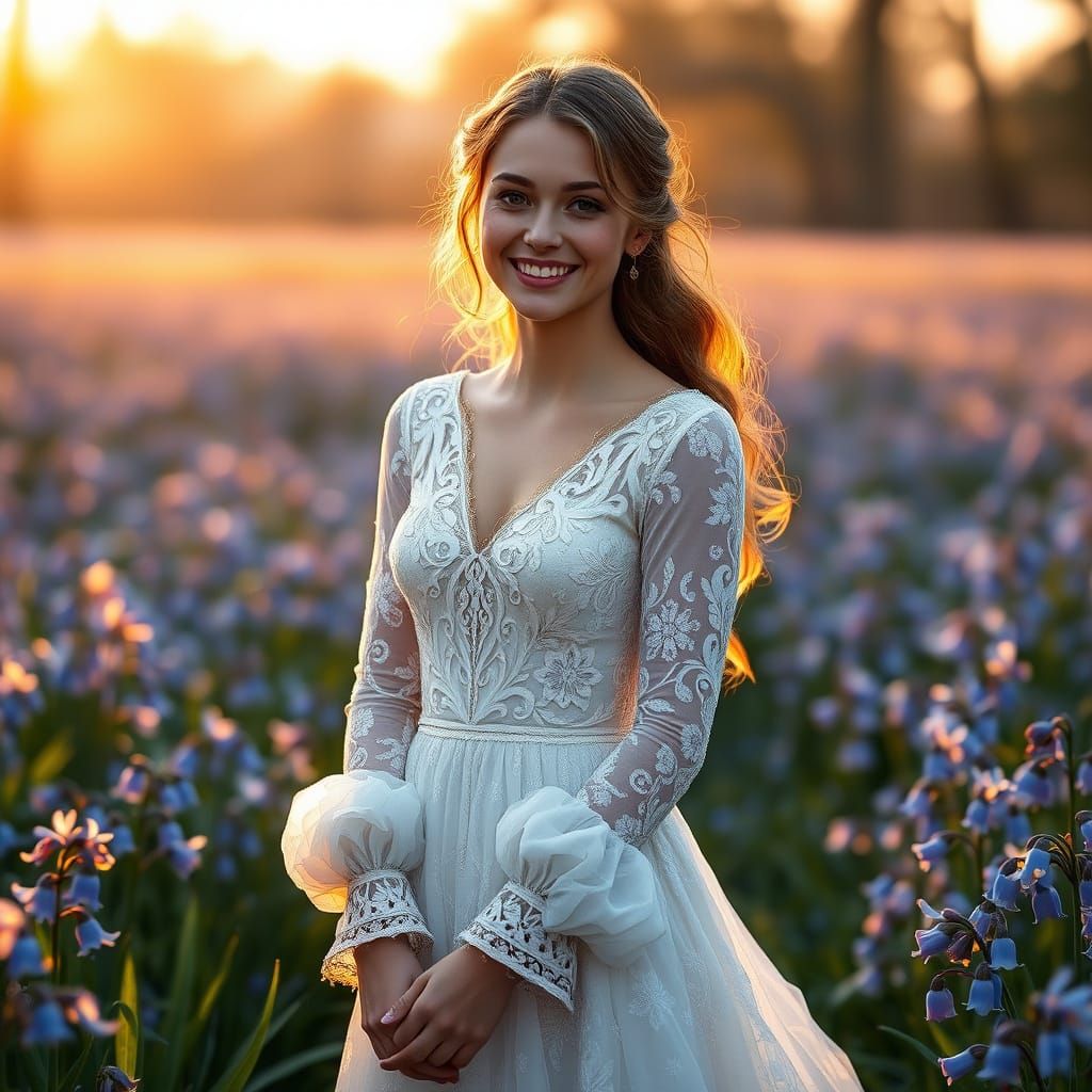 Fantasy Maiden in Bluebell Bloom