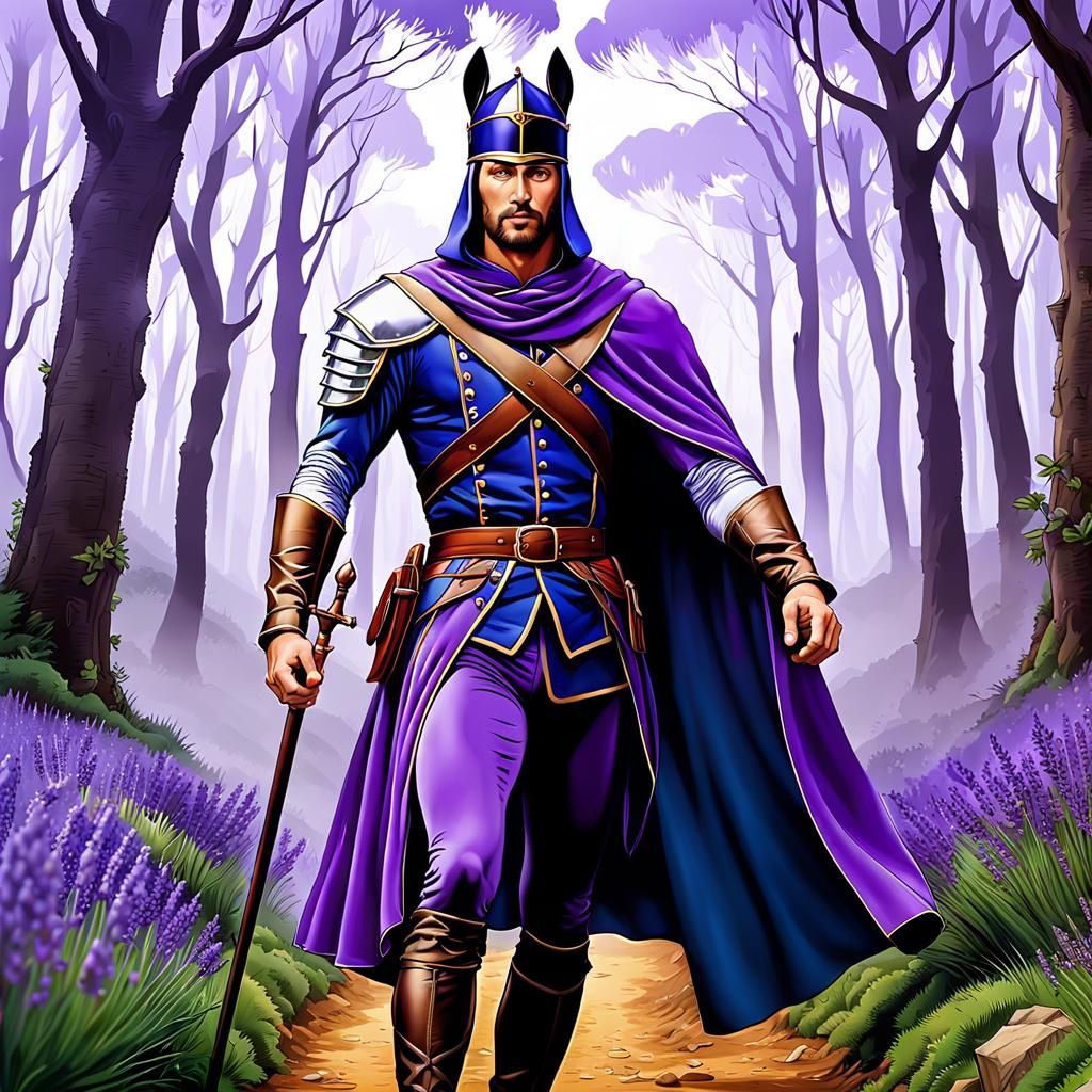 Robin Hood and Maid Marian in Lavender, Airbrush Art