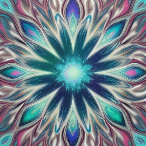 Abstract Expressionism: Shimmering Liquid with Indigenous Pa...