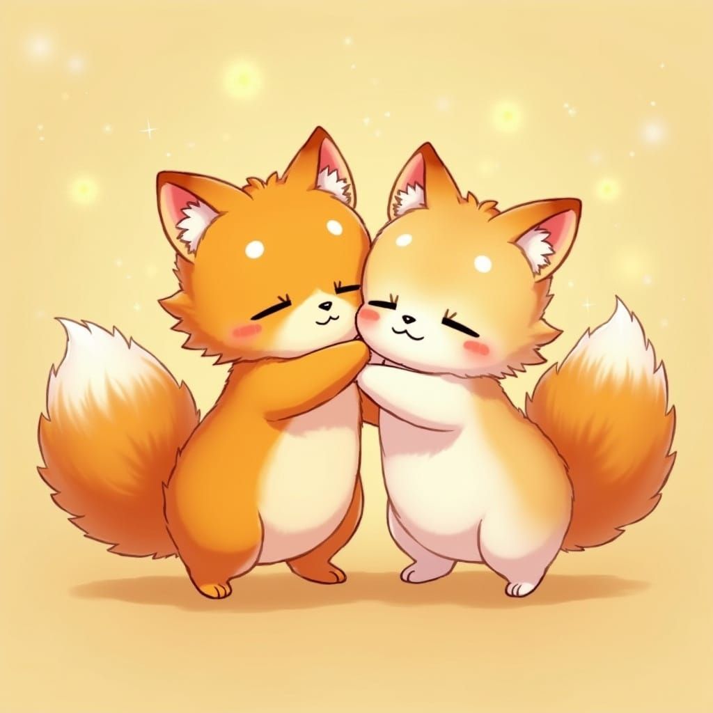 Senko san and shiro san the kitsune coming in to hug pov