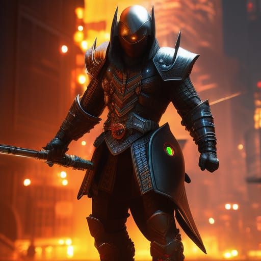 Skull-Faced Man with Red Eyes in Dramatic Lighting