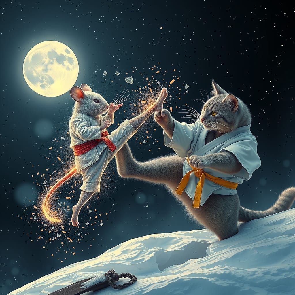 Kat and Mouse Karate Battle