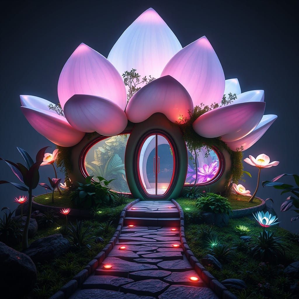 Luminescent Futuristic Flower House
