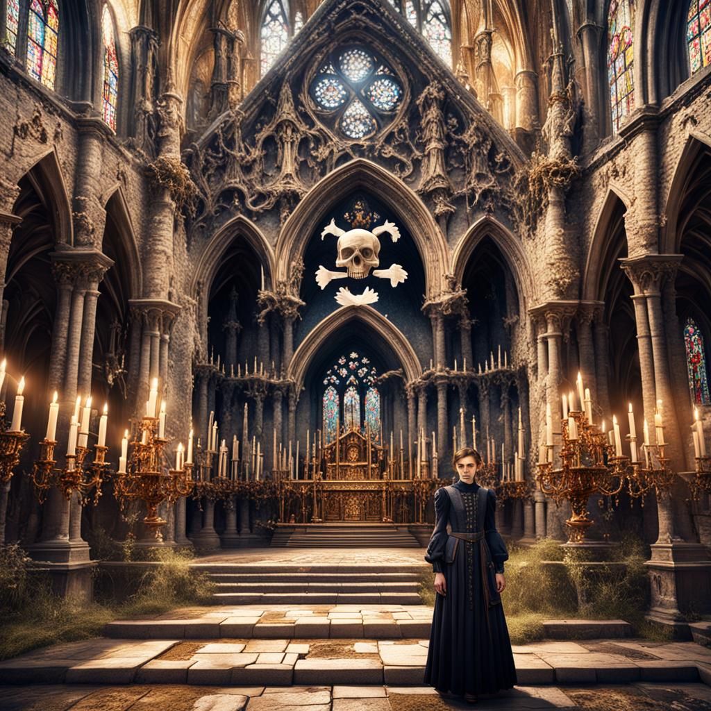 Emma Watson as Gothic Goddess in Skull Chapel
