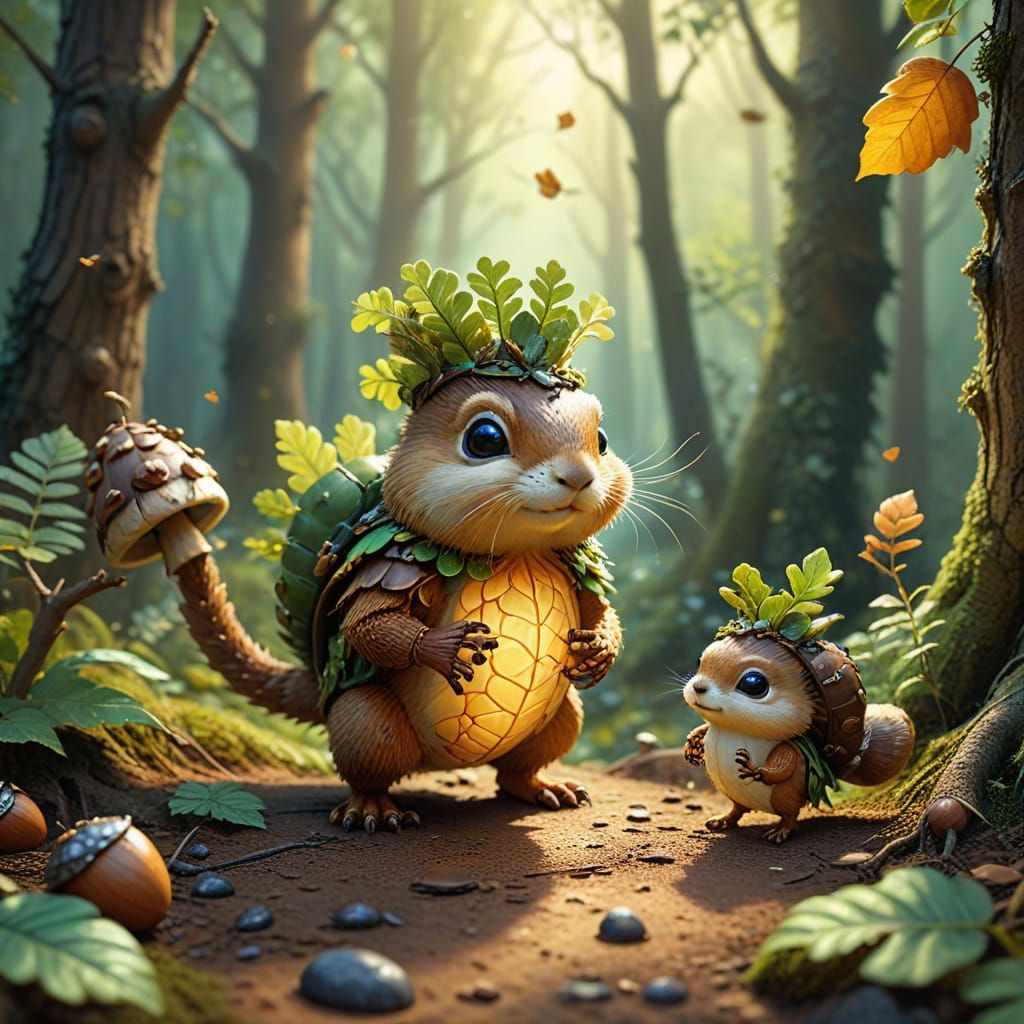 Whimsical Forest Acorns Come to Life