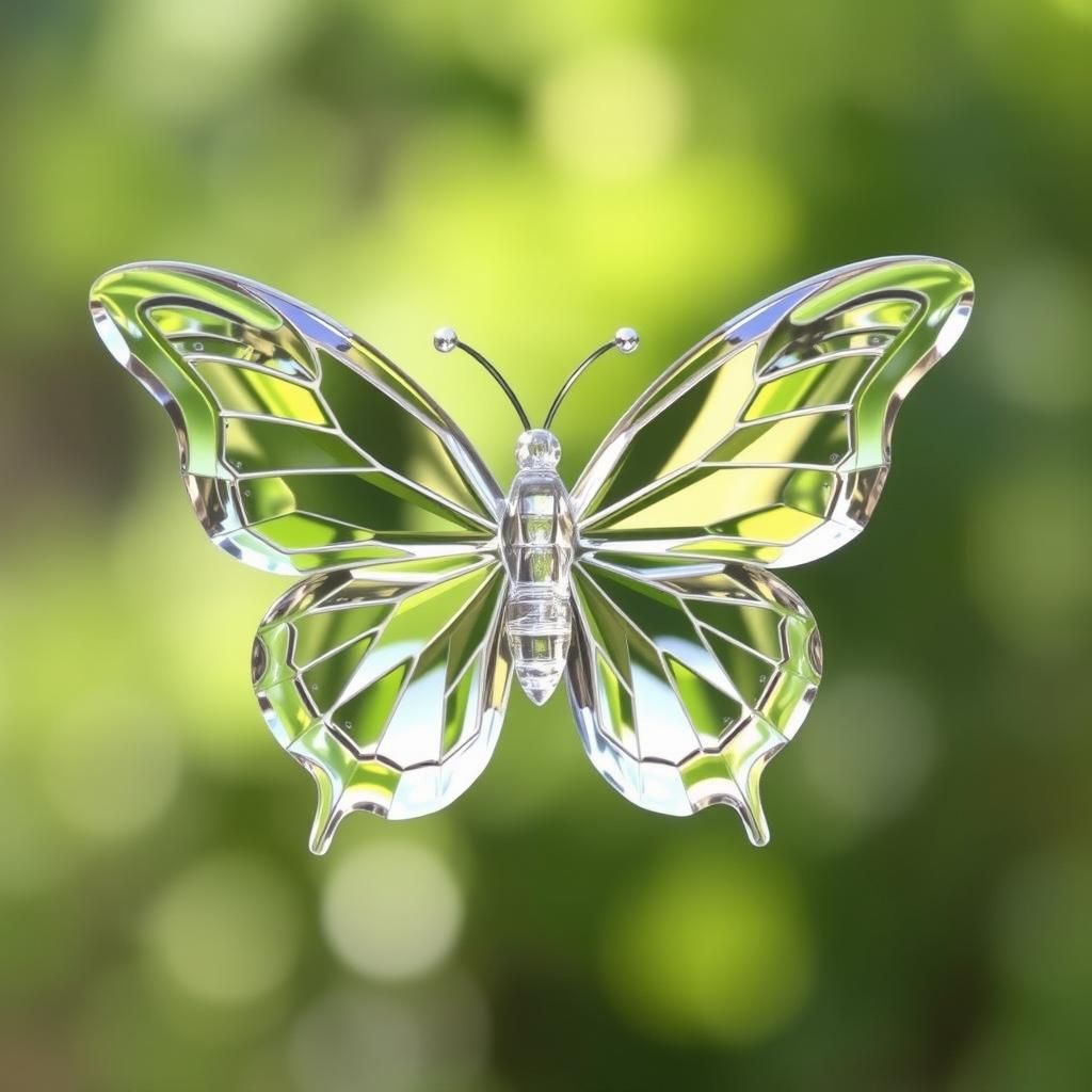 Crystal Butterfly Shimmers in Light