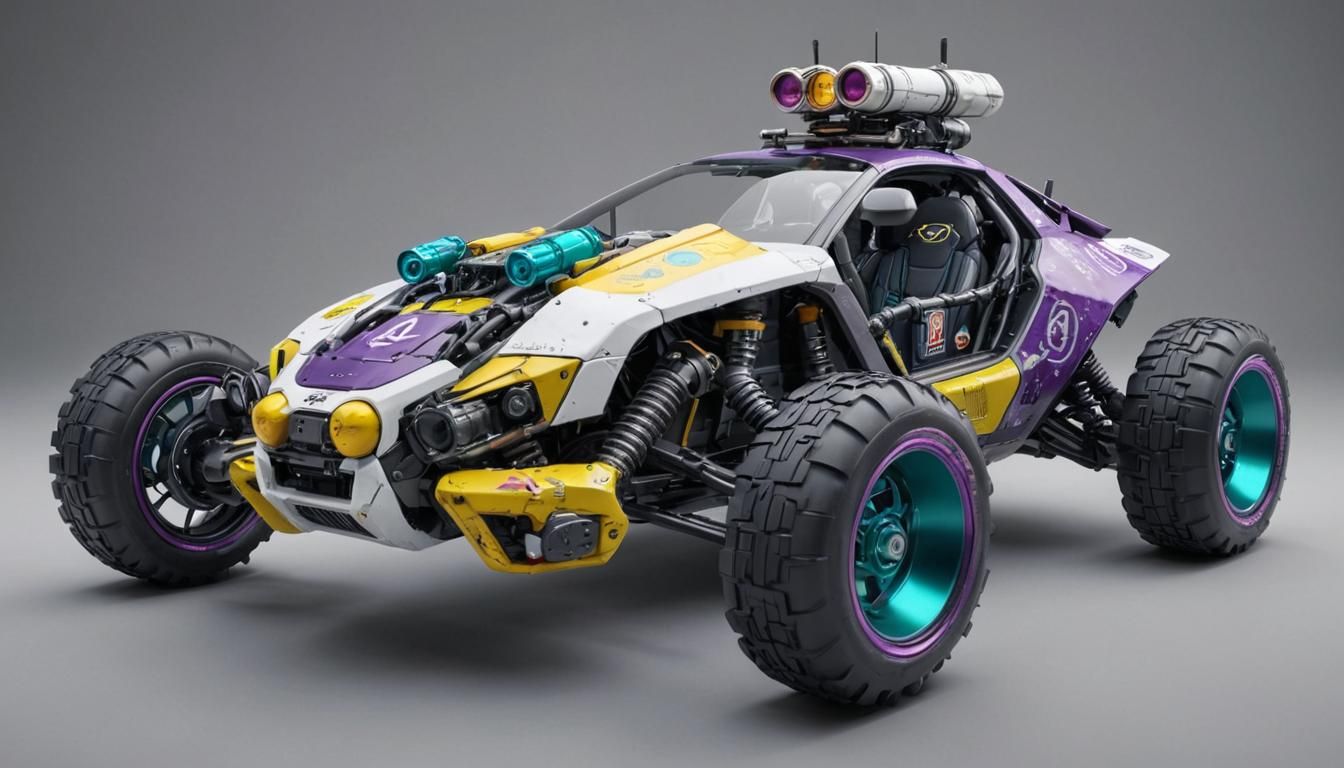 Cyberpunk Bubble Car with Japanese Logos