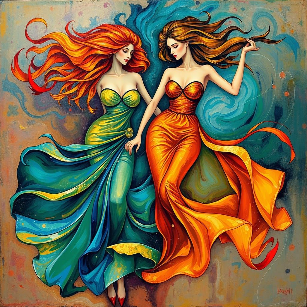 Ethereal Women in Vibrant Dance