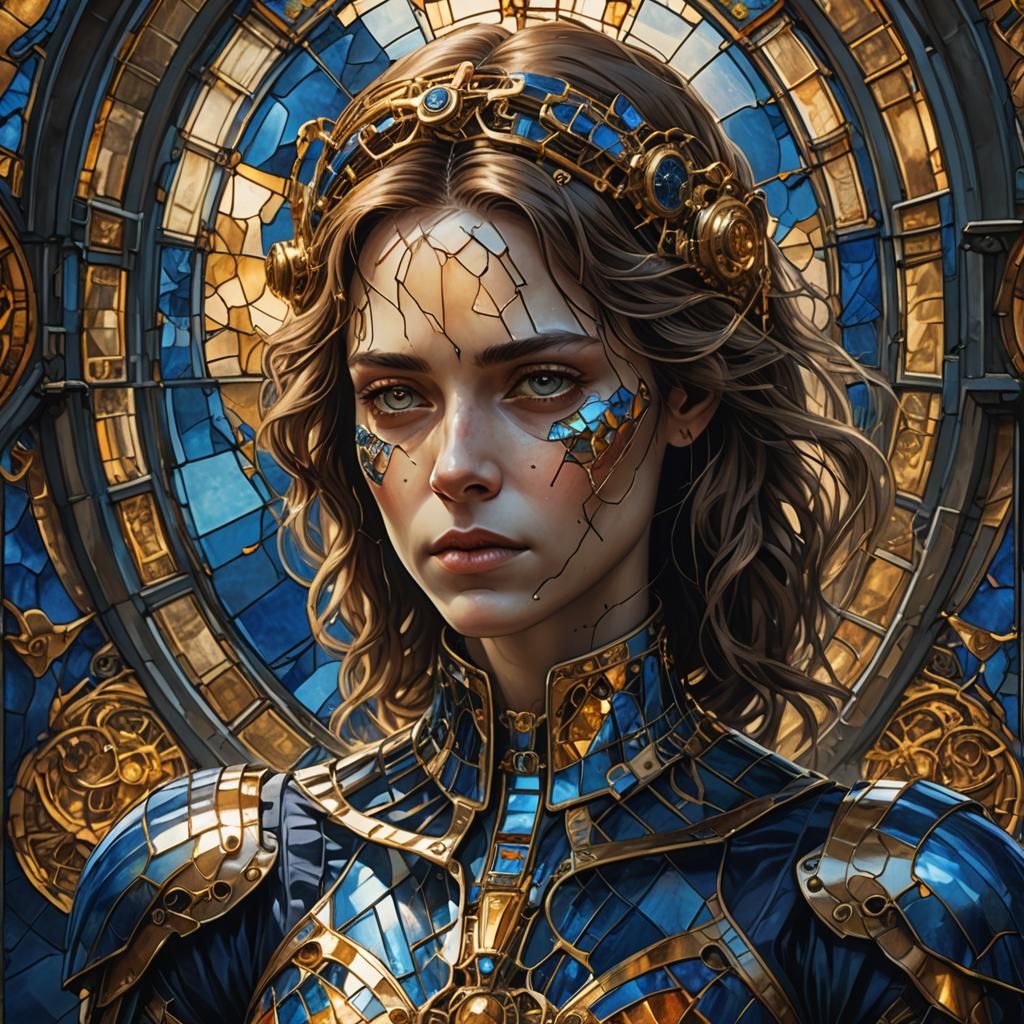 Android Portrait with Renaissance-Inspired Art