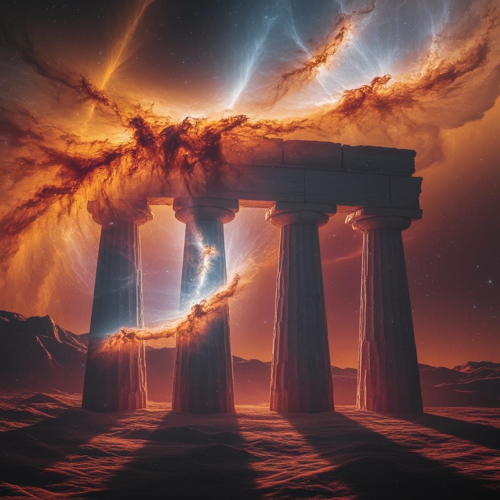 Cosmic Pillars of Creation in Golden Light