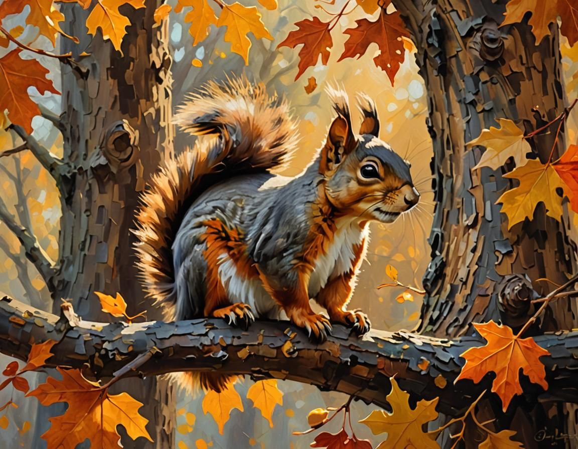 Surreal Autumn Landscape in Soft Impressionist Style